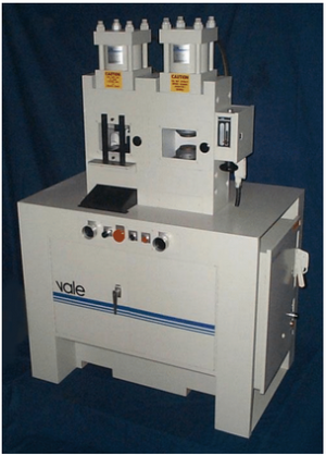 Industrial machine with control panel and gauges